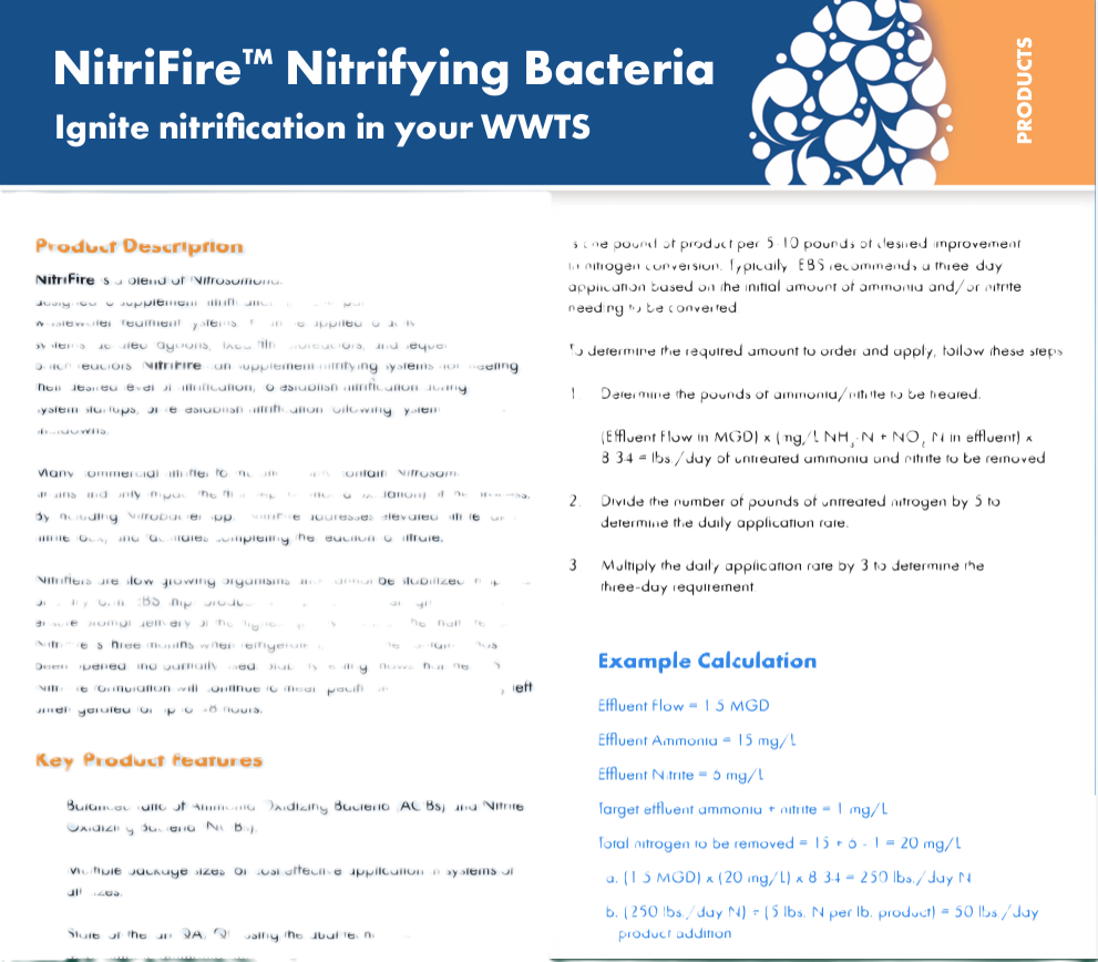 NitriFire™ Nitrifying Bacteria Product Bulletin