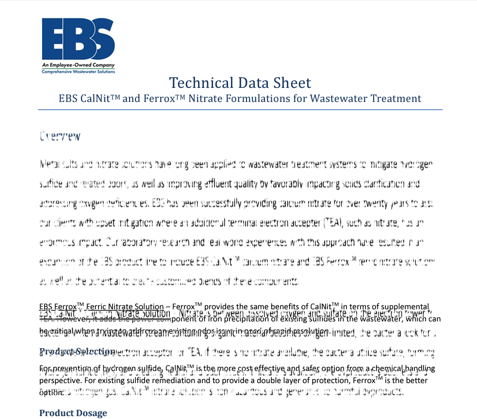 CalNit™ and FerrOx™ Technical Data Sheet